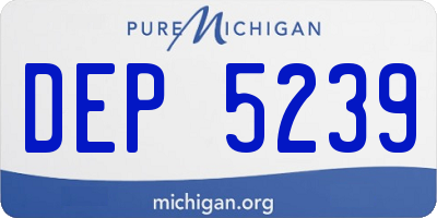 MI license plate DEP5239