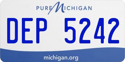 MI license plate DEP5242