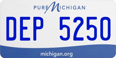 MI license plate DEP5250