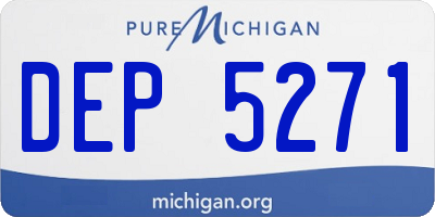 MI license plate DEP5271