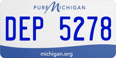 MI license plate DEP5278