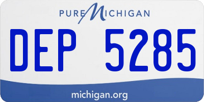 MI license plate DEP5285