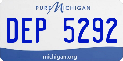 MI license plate DEP5292