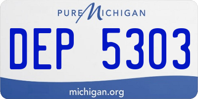 MI license plate DEP5303