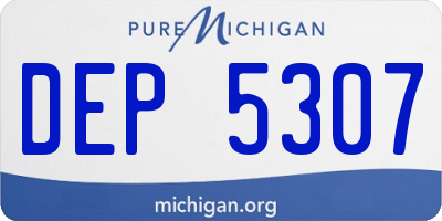 MI license plate DEP5307
