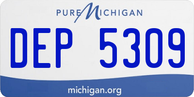 MI license plate DEP5309