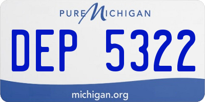 MI license plate DEP5322