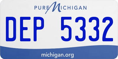 MI license plate DEP5332