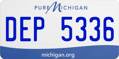 MI license plate DEP5336