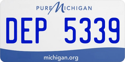 MI license plate DEP5339