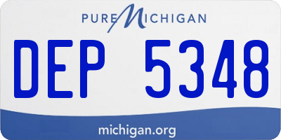 MI license plate DEP5348