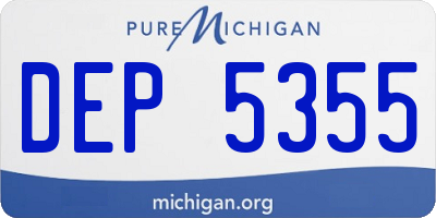 MI license plate DEP5355