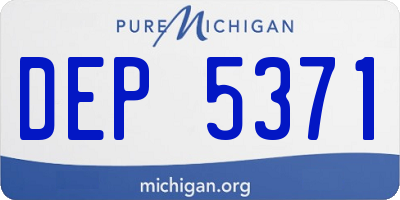 MI license plate DEP5371
