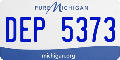 MI license plate DEP5373