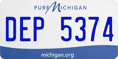 MI license plate DEP5374