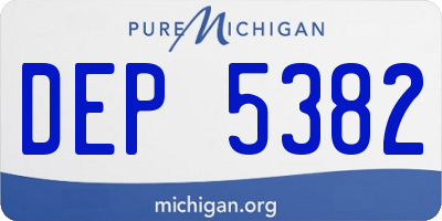 MI license plate DEP5382