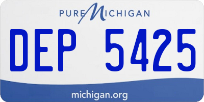 MI license plate DEP5425