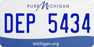 MI license plate DEP5434