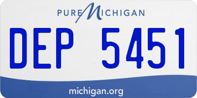 MI license plate DEP5451