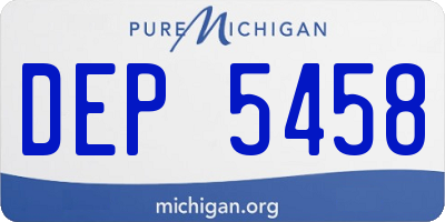 MI license plate DEP5458