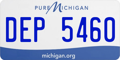 MI license plate DEP5460