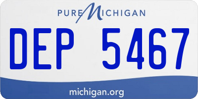 MI license plate DEP5467