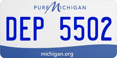 MI license plate DEP5502