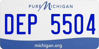 MI license plate DEP5504