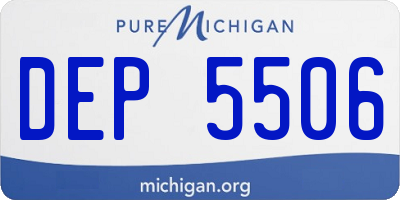 MI license plate DEP5506