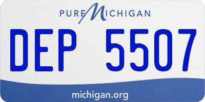 MI license plate DEP5507