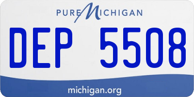 MI license plate DEP5508