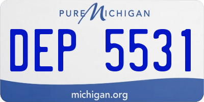 MI license plate DEP5531