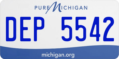 MI license plate DEP5542