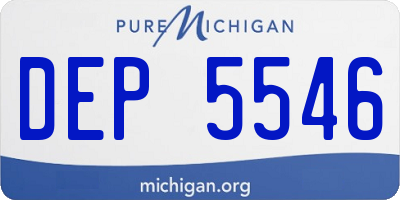 MI license plate DEP5546