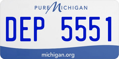 MI license plate DEP5551