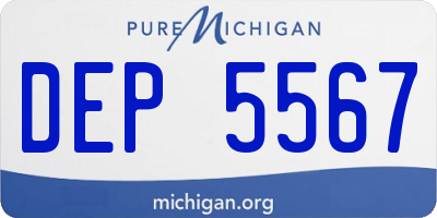 MI license plate DEP5567