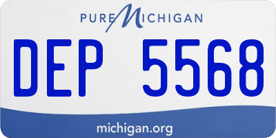 MI license plate DEP5568