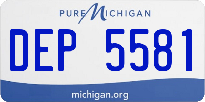 MI license plate DEP5581