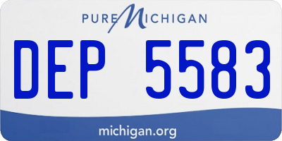 MI license plate DEP5583