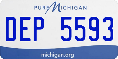 MI license plate DEP5593