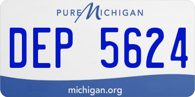 MI license plate DEP5624