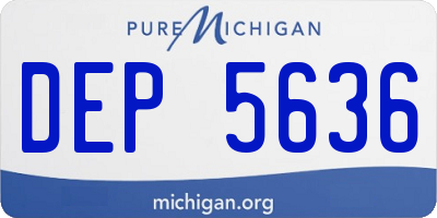 MI license plate DEP5636