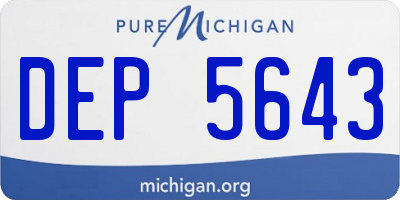 MI license plate DEP5643