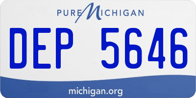 MI license plate DEP5646