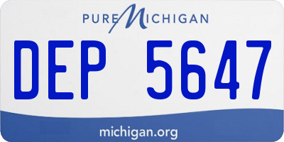 MI license plate DEP5647