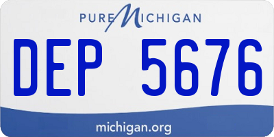 MI license plate DEP5676