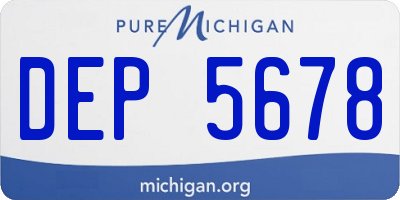 MI license plate DEP5678