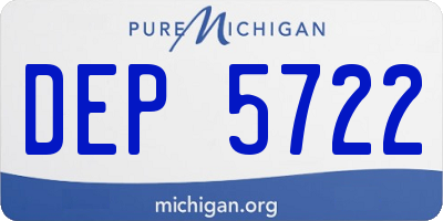 MI license plate DEP5722