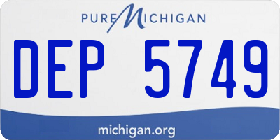 MI license plate DEP5749