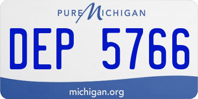 MI license plate DEP5766